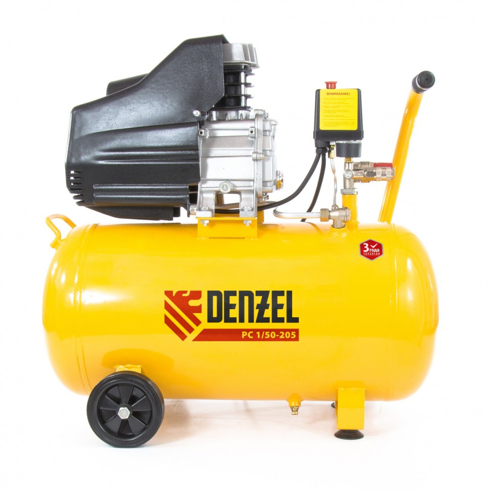 instrument116.com Компрессор пневм. 1,5кВт, 206л/мин 50л "DENZEL"